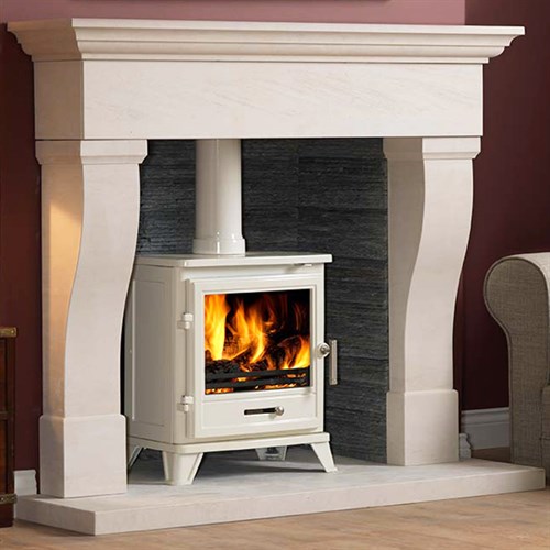 Penman Tavira Limestone Fireplace