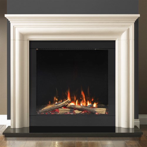 Pureglow Wenlock with Chelsea 750VS Limestone Electric Fireplace Suite