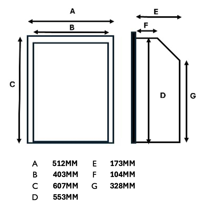 Adore Full Depth Radiant Gas Fire Dimensions