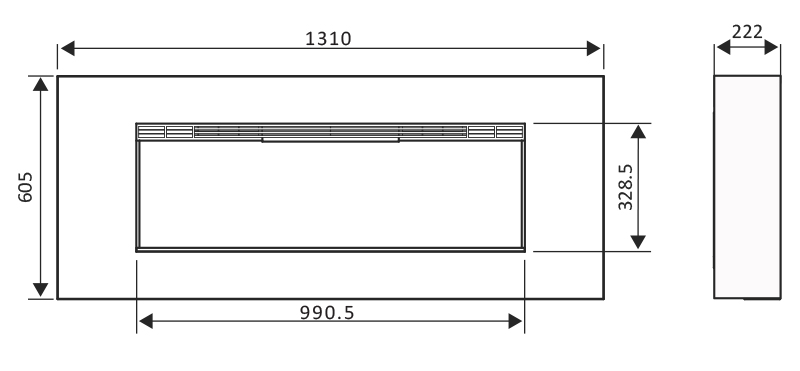 CELSI Rosetta S1000 Fireplace Suite Sizes