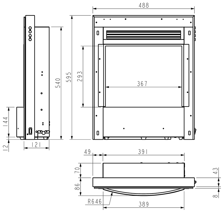 Celsi Ultiflame Ultra SL Electric Fire Sizes