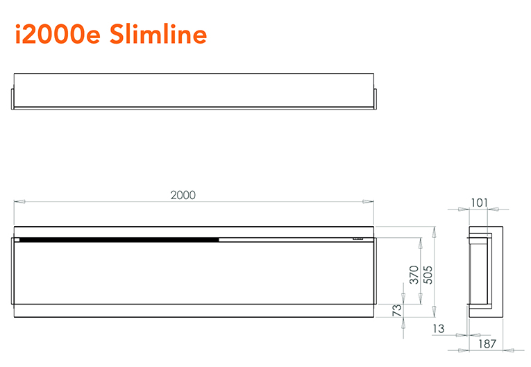 i2000e Slimline Fire Sizes