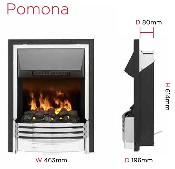 Dimplex Pomona Sizes