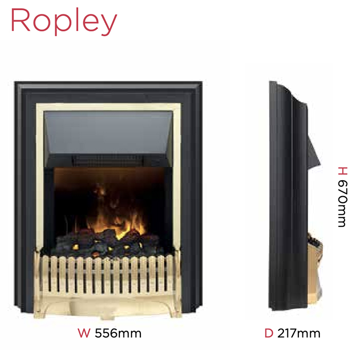 Dimplex Ropley Freestanding Optimyst Fire Sizes