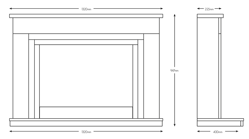 Wayland Fireplace Dimensions