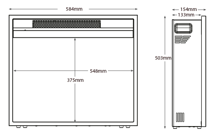 Rodwell 22" Inset Fire Sizes