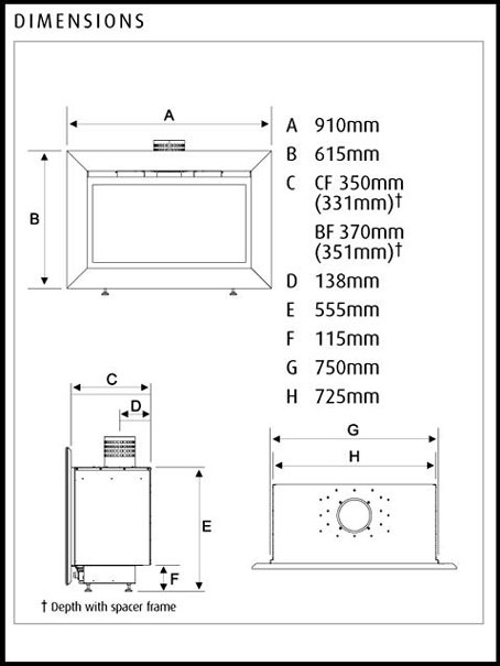 Flavel Rocco Black Hole-in-the-Wall Gas Fire (Balanced Flue) - Hotprice ...