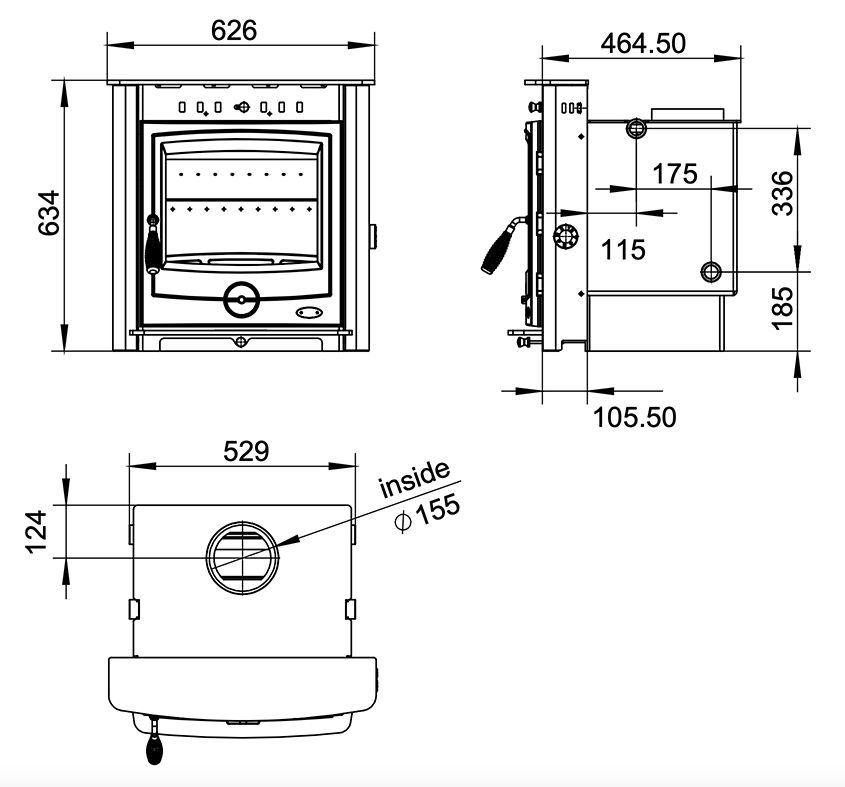 Henley Achill 17.5 Inset Boiler Stove Sizes