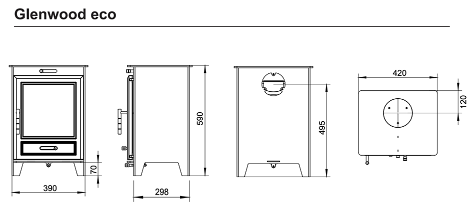 Henley Glenwood Eco Stove Sizes