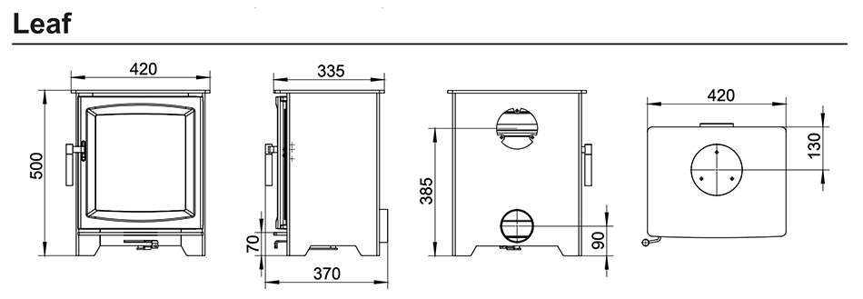 Henley Leaf Stove Sizes