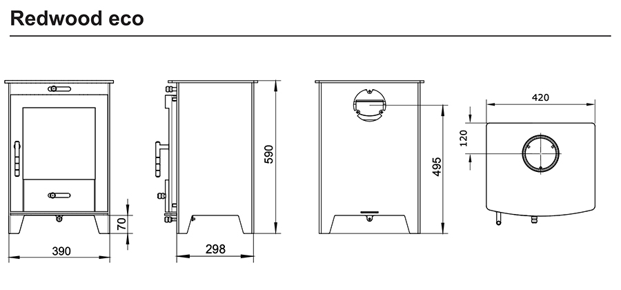 Redwood Eco Stove Dimensions Henley Stoves