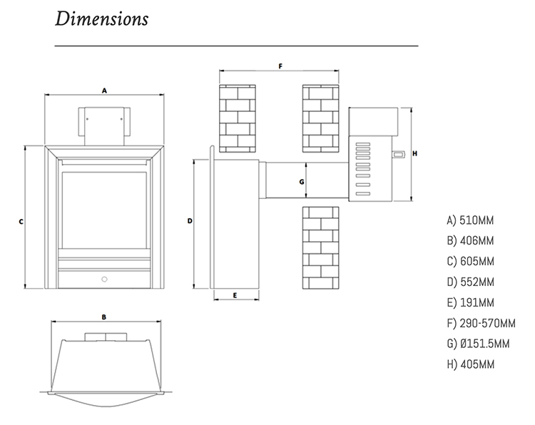 Thermes Balanced Flue Gas Fire Sizes