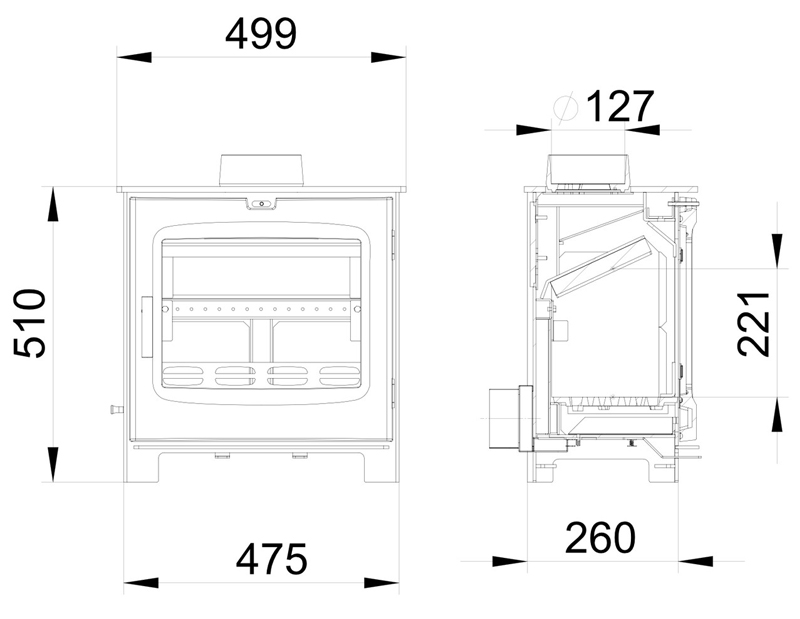 Woodford Chadwick 5 Stove Sizes