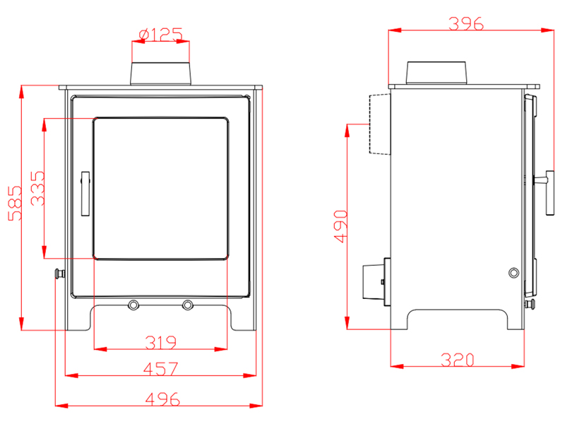 Woodford Lowry 5X Stove Dimensions