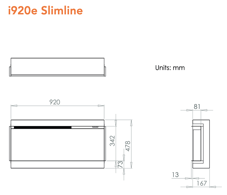 iRange i920e Slimline Fire Sizes